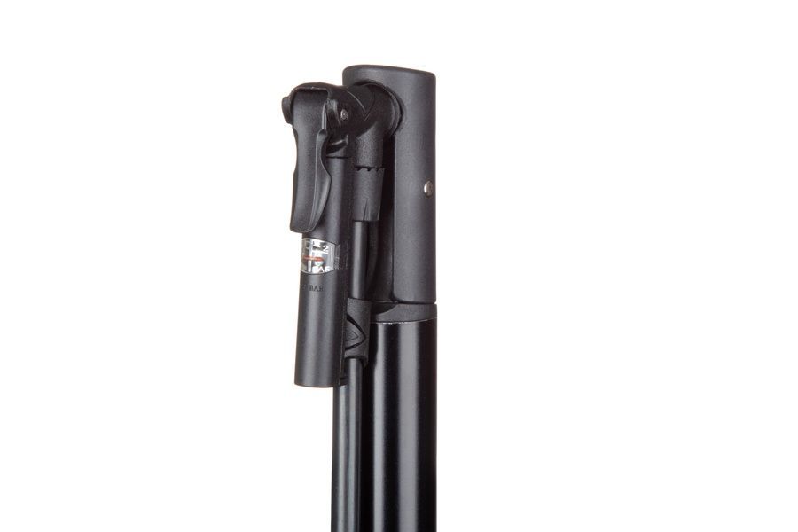 Насос компактный DNK Step 20 алюминий, макс. давление 80 psi, с манометром на шланге, головка под FV/AV