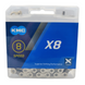 Цепь KMC Х8 Silver/Gray 7, 8 скоростей, 116 звеньев + замок