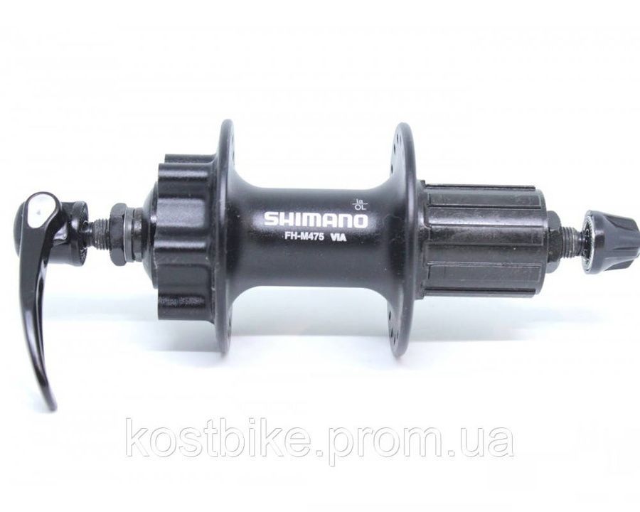 Алюмінієва Задня Втулка під касету на 36 спиць Shimano FH-M475 для дискових гальм на ексцентрики